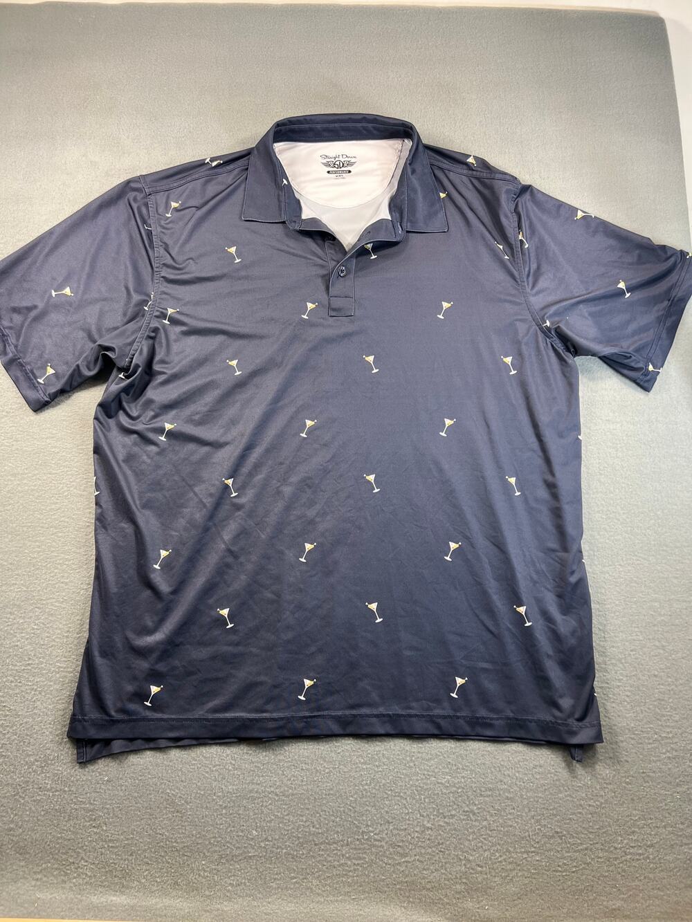 Multicolor Straight Down Golf Polo Shirt for Men, 2XL, Stylish Performance